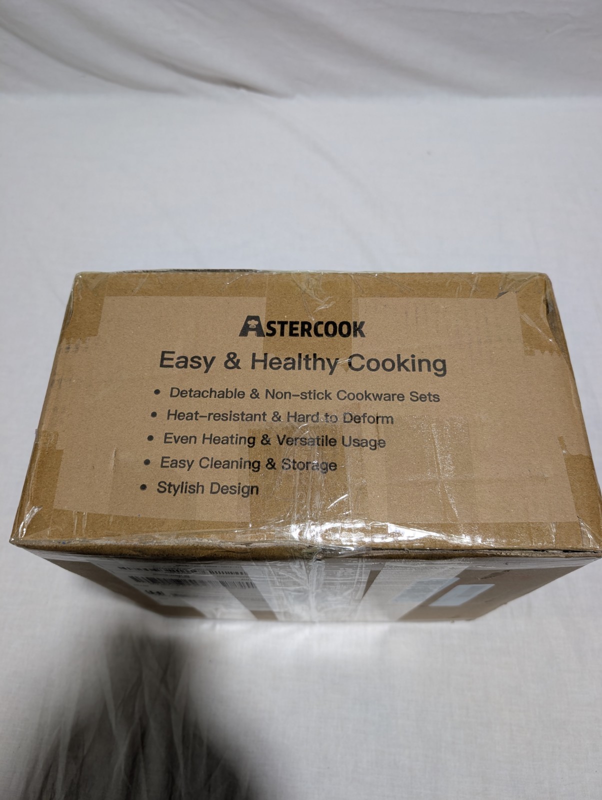Astercook 20 Piece Cookware Set Non Stick Detachable Handles Cream White