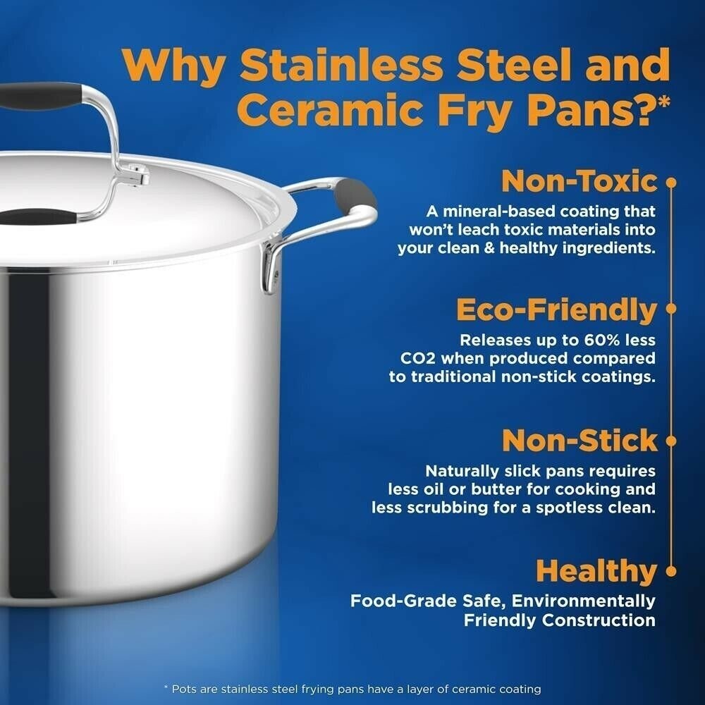 Nutrichef 12 Pcs. Kitchenware Pots & Pans Set-Prestige Ceramic Non-Stick Coating