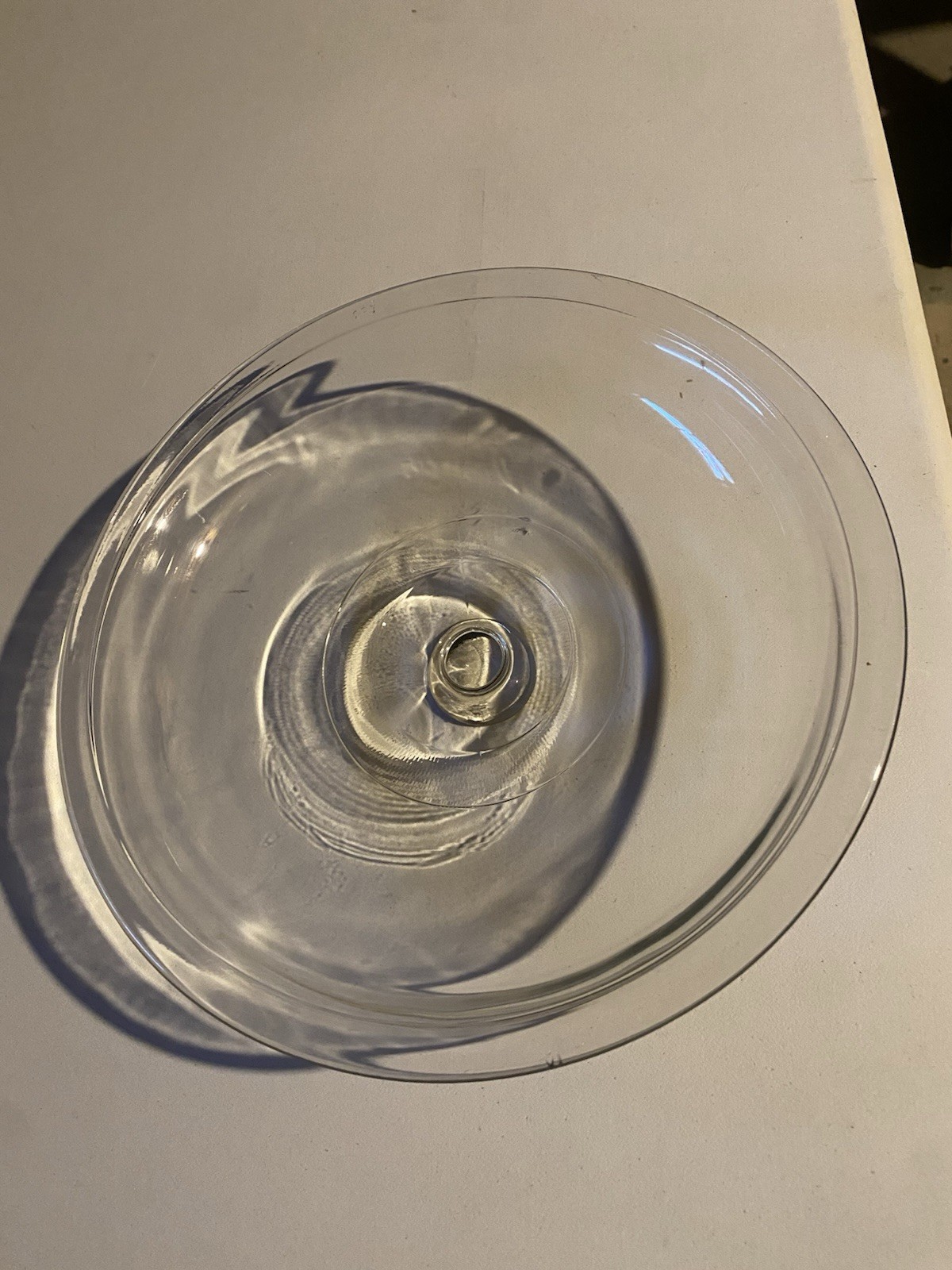 Clear Glass Lid Vintage #19 Replacement 10 inches Across & Marked USA