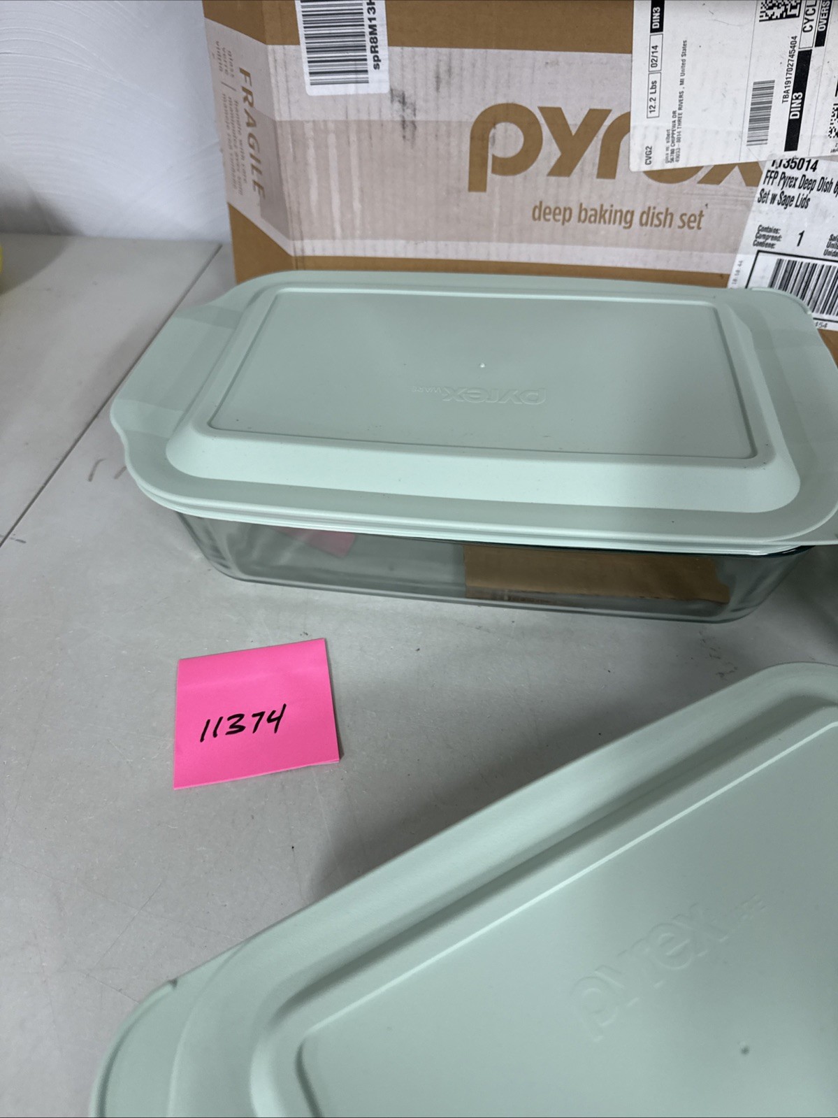 Pyrex Deep 6pc Glass Baking Dish Set (9″X13″, 7″X11″, 8″X8″) Bpa-Free Sage Lids