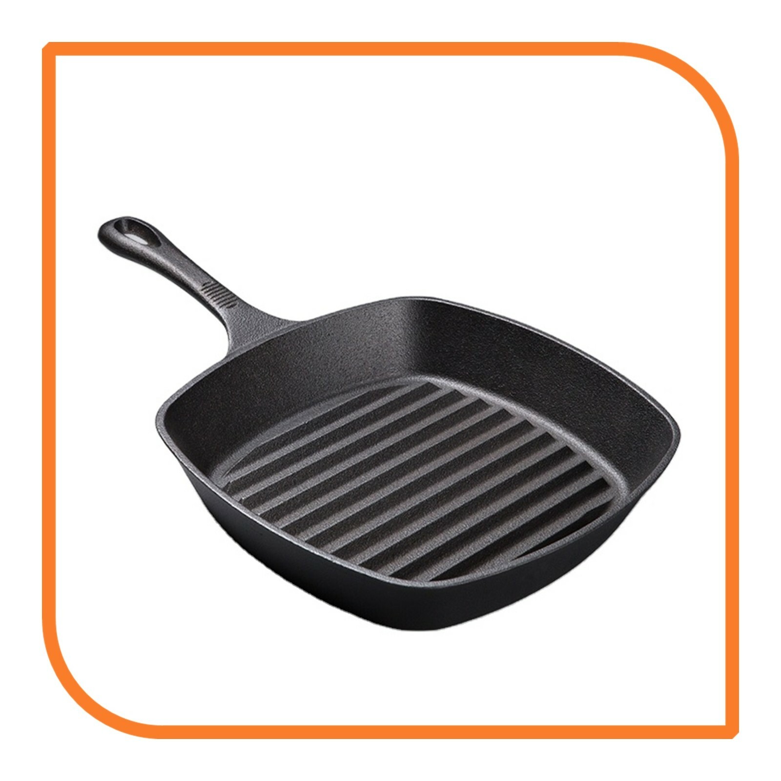 8″ Square Cast Iron Grill Skillet with Handle (1 Skillet) by MyXOHome