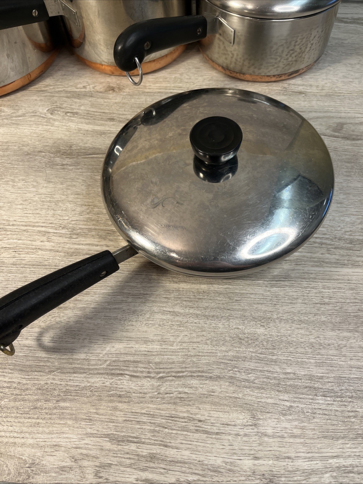 1801 Revere Ware Cook Set 8 Pc Copper Bottom Saucepan Stock Pot Assorted VTG #1