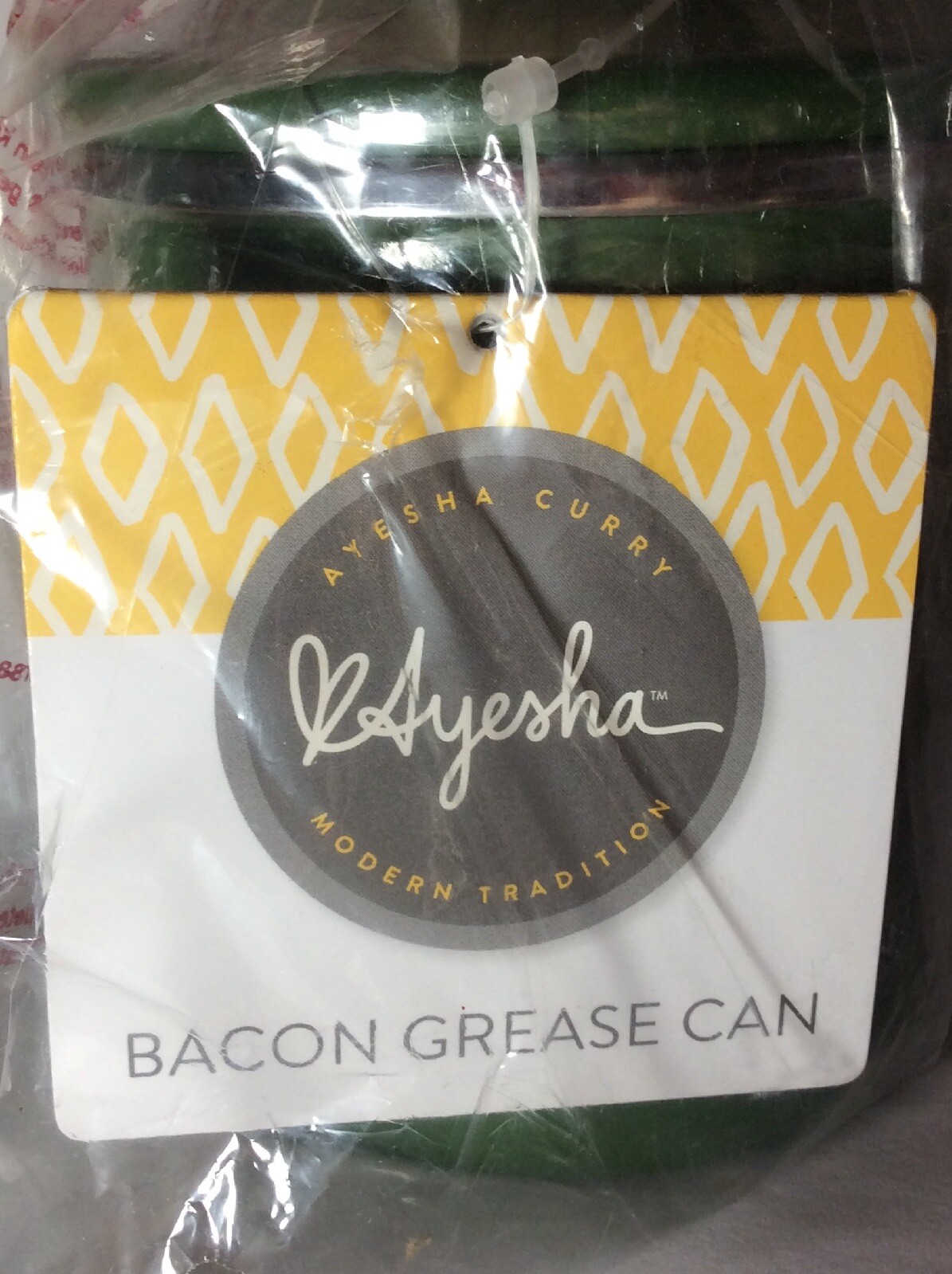New BACON GREASE CAN Basil GREEN Enamel On Steel Storage Container Ayesha Curry