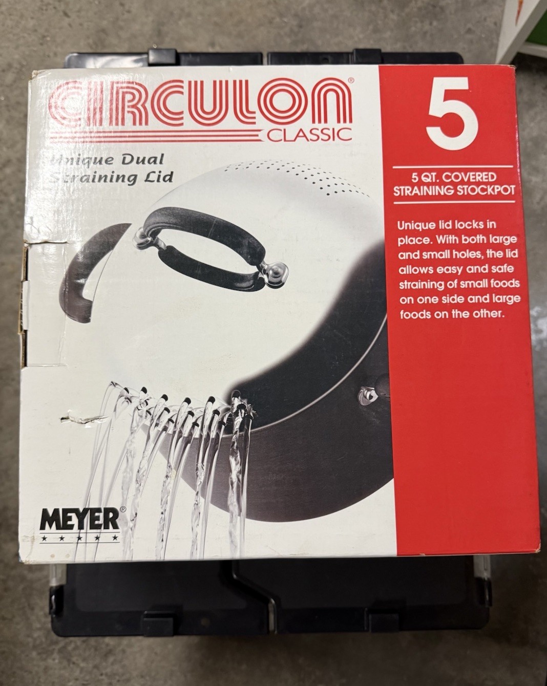 Brand New Circulon Classic 5 Qt. Covered Straining Stockpot NOS
