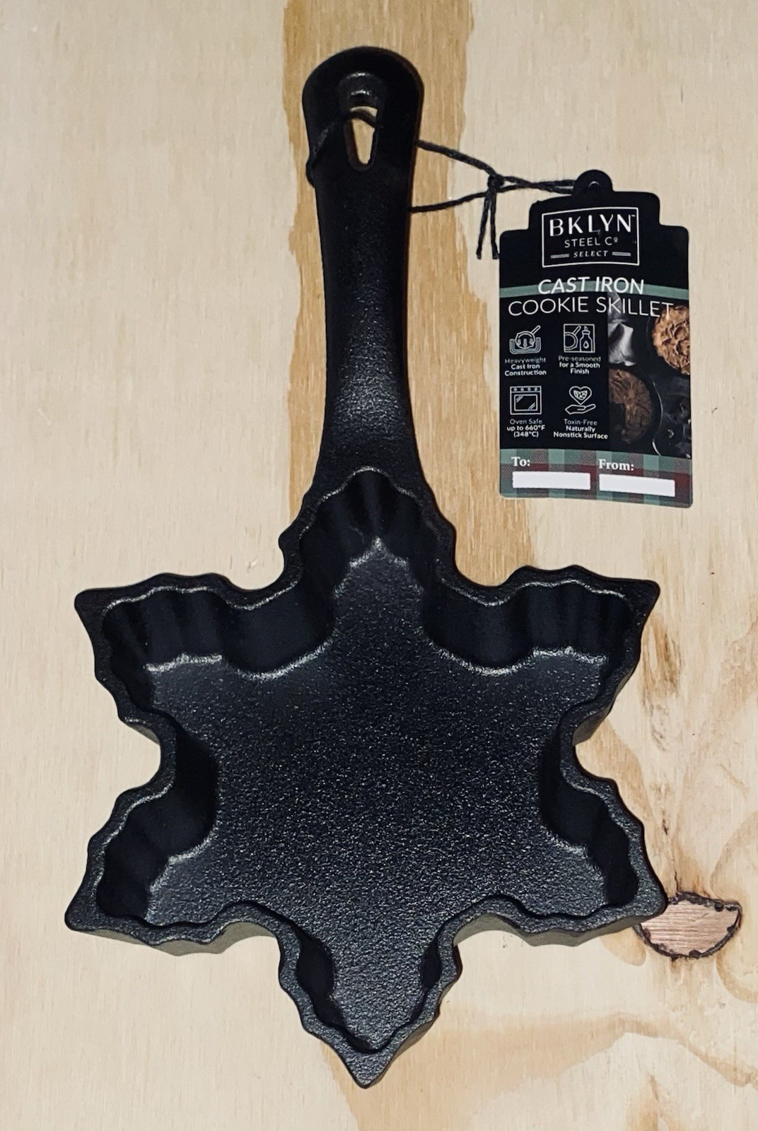 Brooklyn Steel Company Mini Cast Iron Cookie Skillet Christmas Snowflake NWT NEW