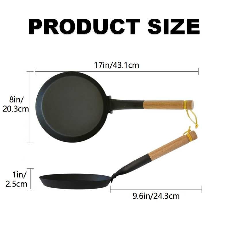 8.2 Inch Cast Iron Pan Folding Detachable Handle Non Stick Skillet Cooking