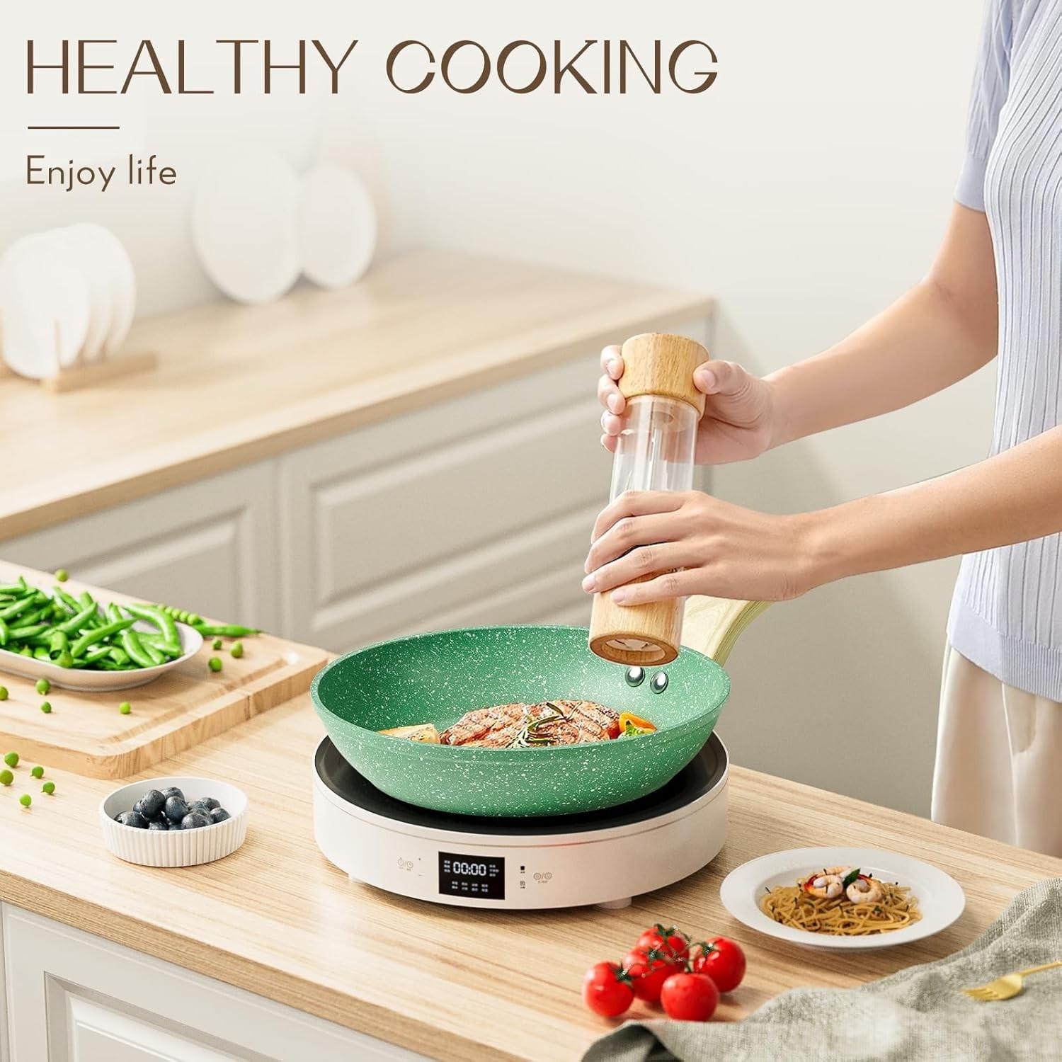 Nonstick Frying Pan Skillet, 8 Inch Non Stick Egg Pan Omelet Frying Pans 100%…