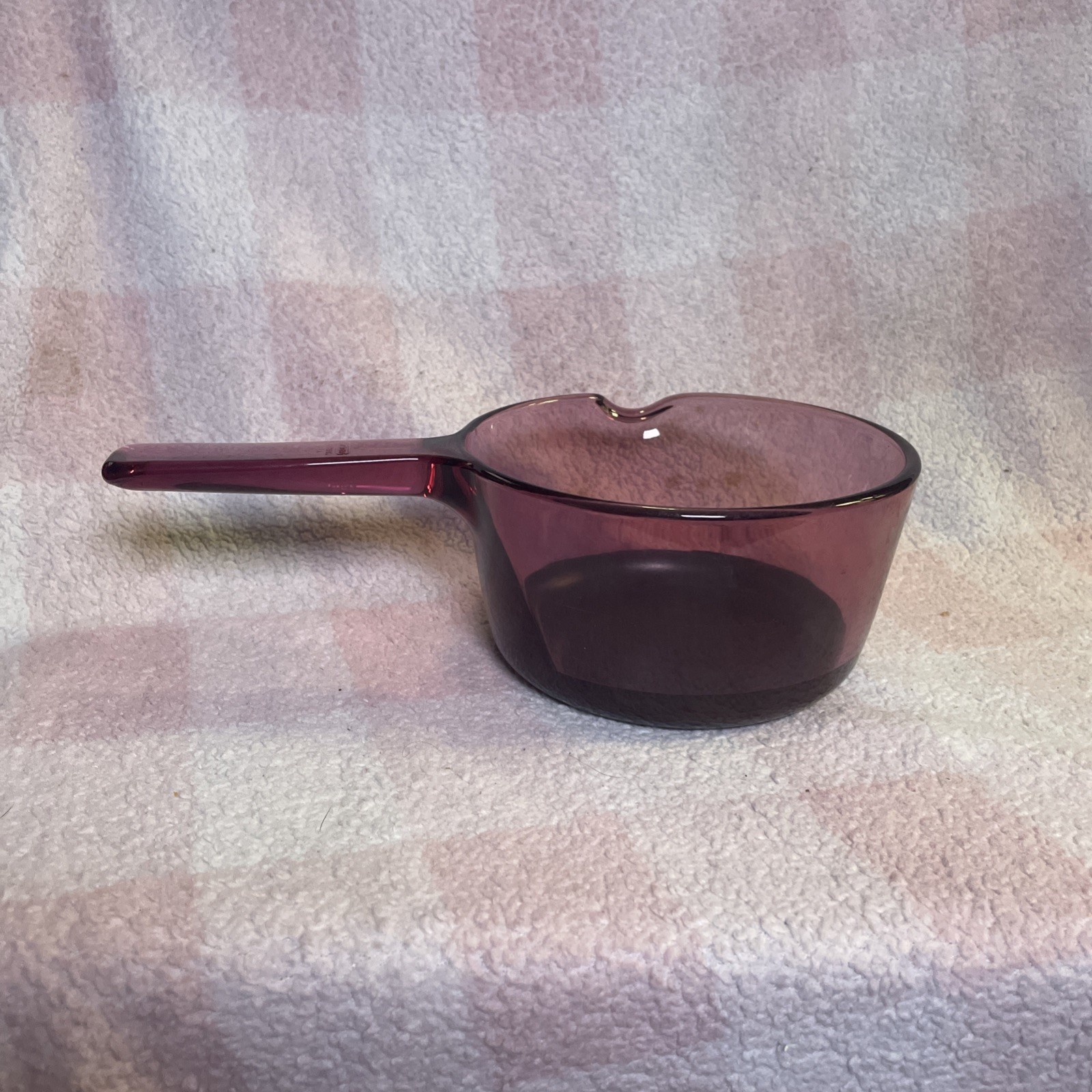Vision Corning Ware Cranberry 1L Teflon Sauce Pan Pot w/o Lid Teflon bottom