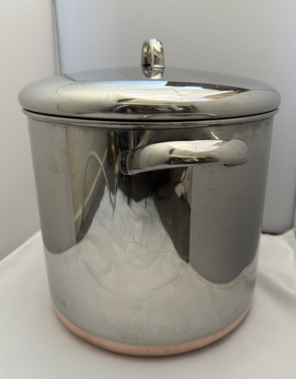 Vintage REVERE WARE 1801 Copper Bottom 12 qt Stock Pot w/ Lid Rome NY