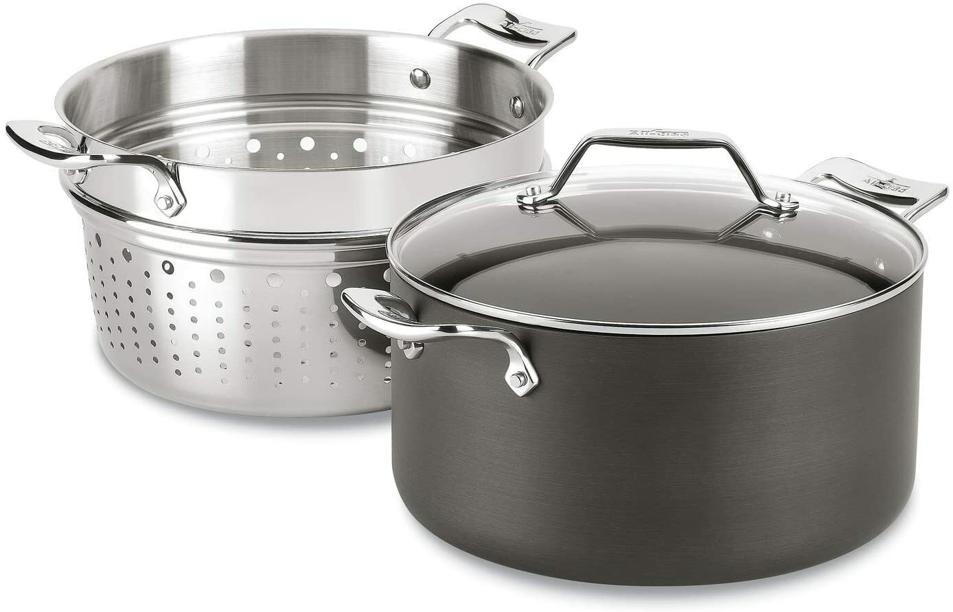 (2) All-Clad H911S374 Essentials Nonstick 7-qt Multipot with Insert