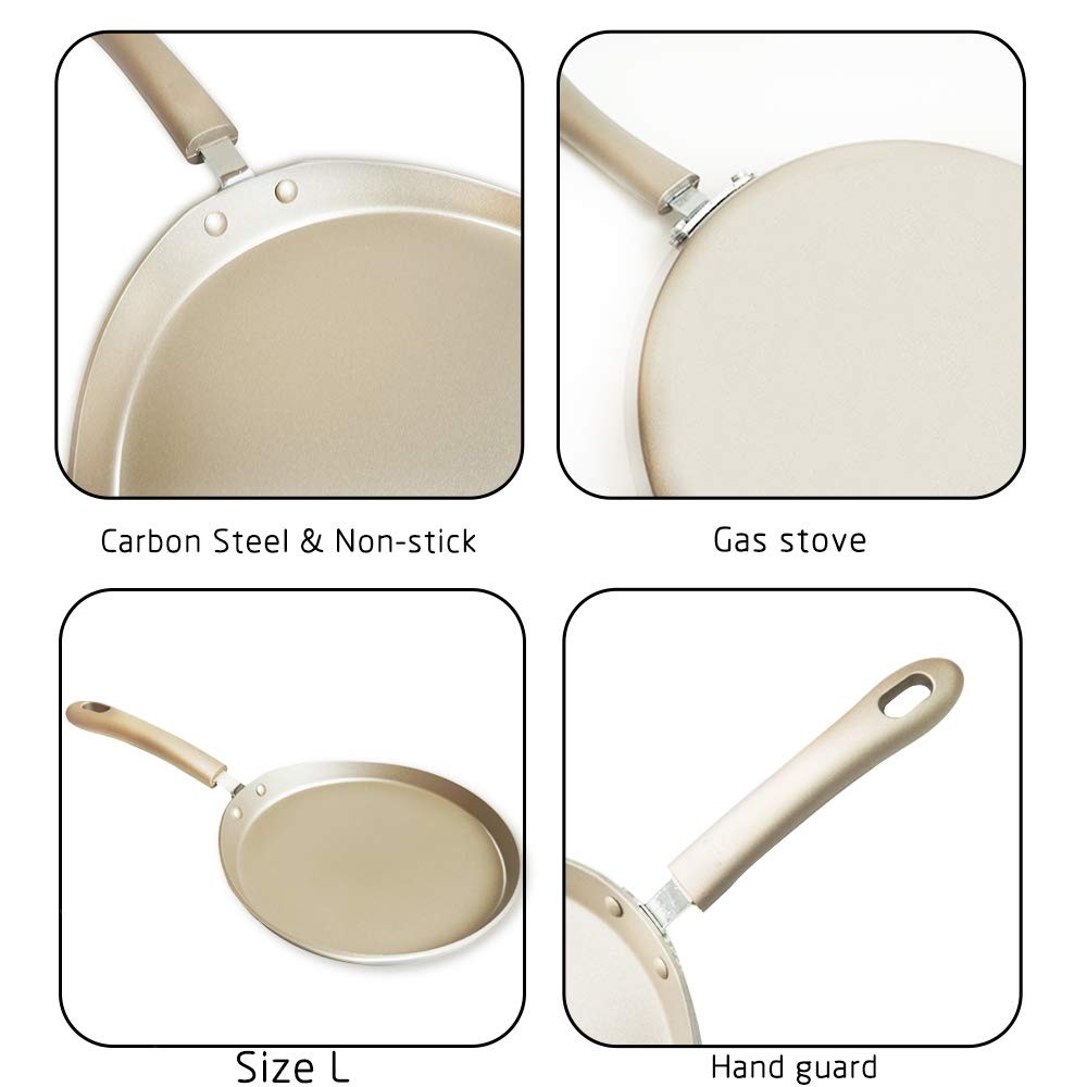 8 Inch Nonstick Crepe Pancake Pan Induction Omelette Carbon Steel Skillet