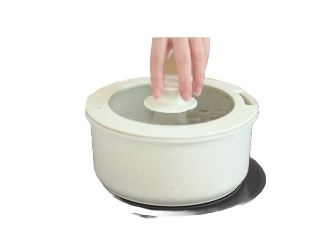 CAROTE 5-Pc. Nonstick Cookware Set ~ Detachable Handle ~ Granite Pot & Pan Set