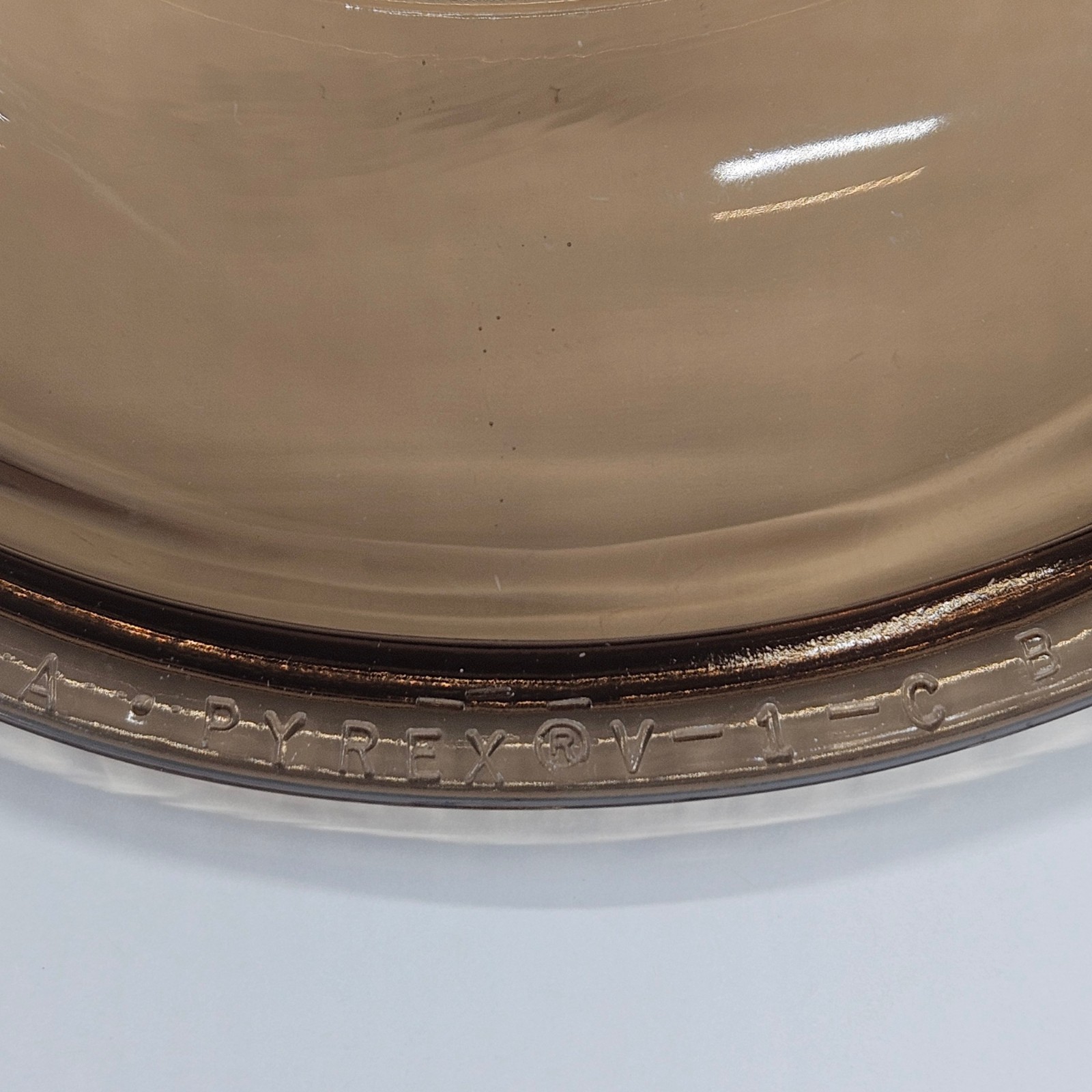Visions Pyrex V-1-C Amber Lid Only No Chips 6.25 Inches Across