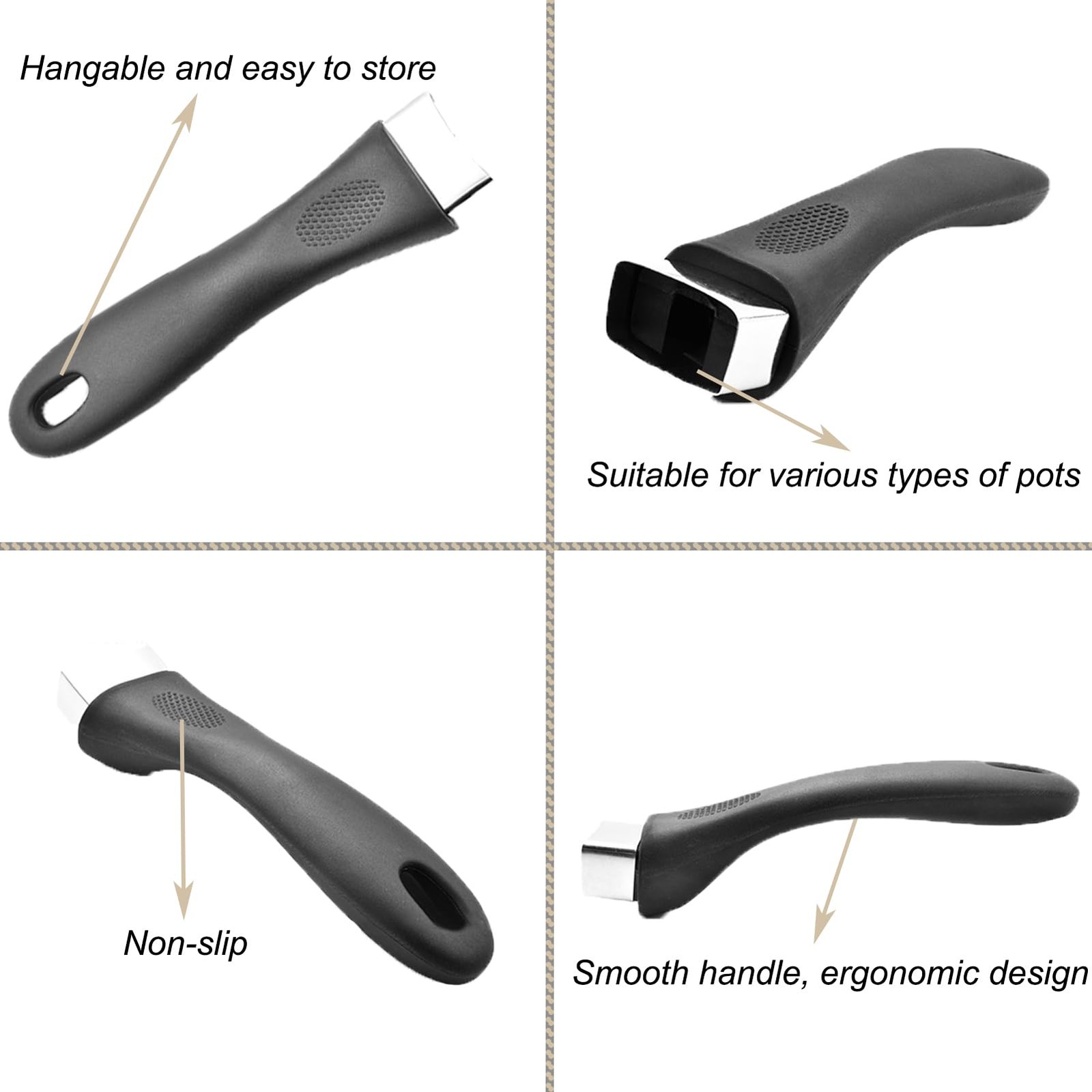 Bakelite Pot Handle, ScaldProof Long Handle Replacement Grip, Removable Cookw…