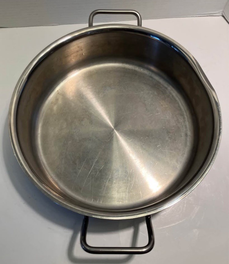 Teknika by Silga 5 Qt Stainless Steel 2 Handle Braising Pan Casserole ITALY READ