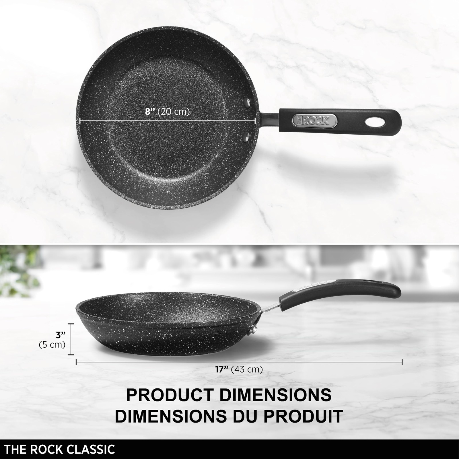Starfrit The Rock 20cm (8″) Non-Stick Fry Pan – Durable Forged Aluminum – Ove…