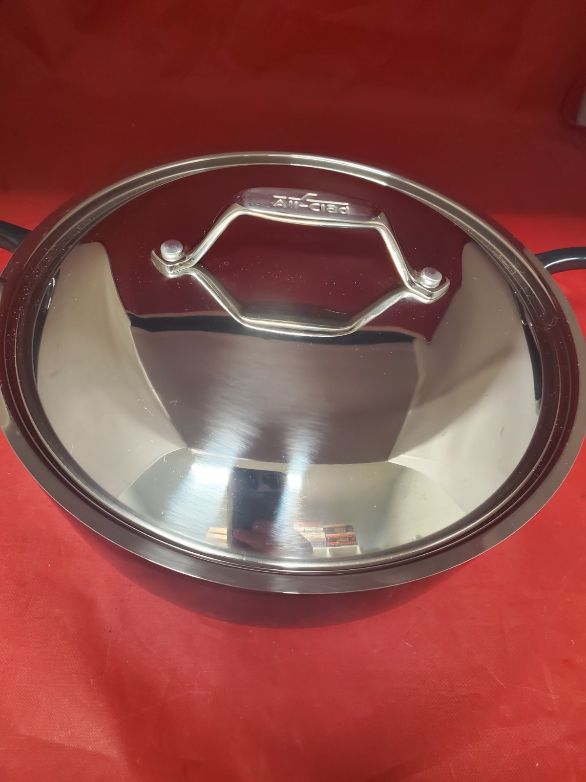 All-Clad Cast Iron Pot Enameled Brasier Dutch Oven w/ SS Lid 4Qt