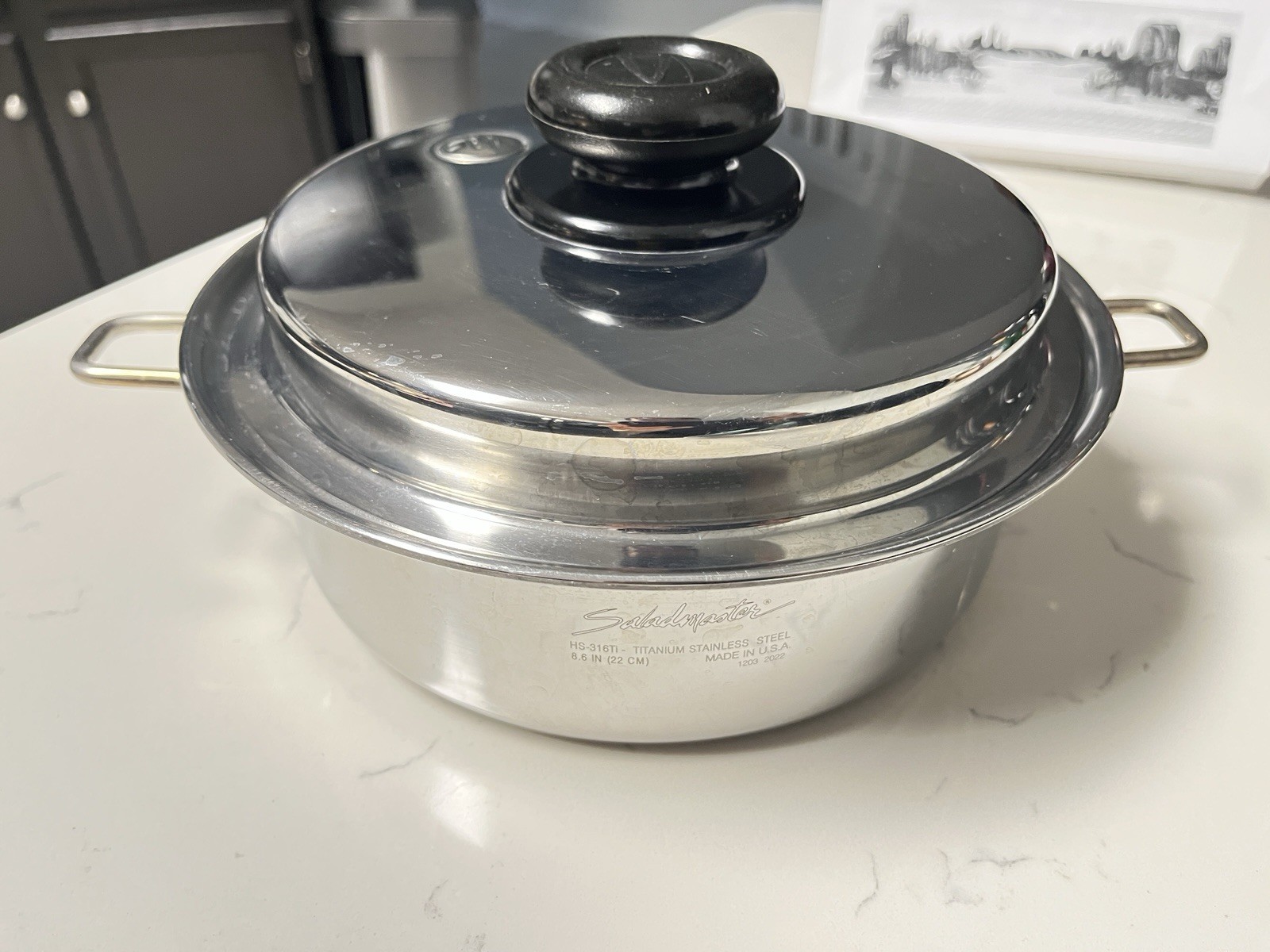 SALADMASTER HS-316Ti Titanium S/S 8.6” Handle Skillet Fry Pan w/Vapo Lid