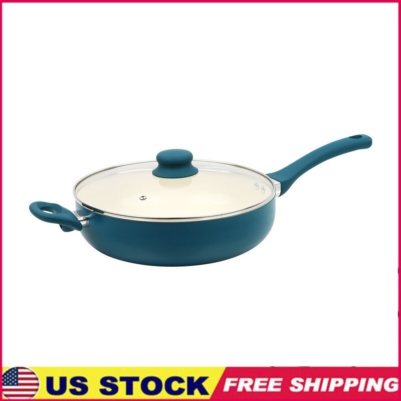 Ceramic Aluminum Nonstick Jumbo Cooker Easy Cleanup Fast Heating Cookware New