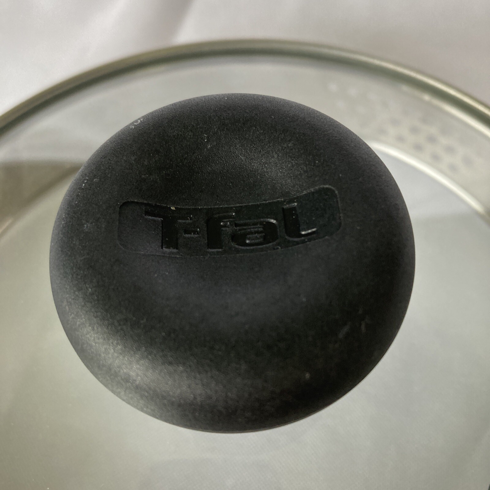 T-fal Replacement Lid 7″ Strainer Sides Glass Stainless Steel Black Handle Vent