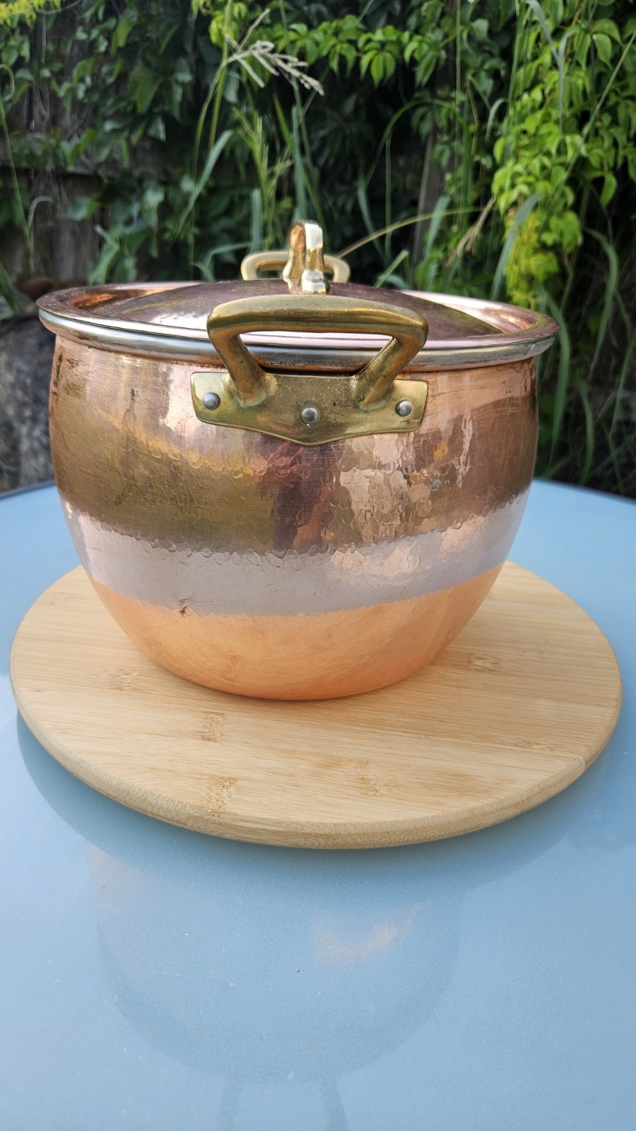 Ruffoni 7.5 Qt Historia Hammered Copper Stockpot w/Classic Brass Handles