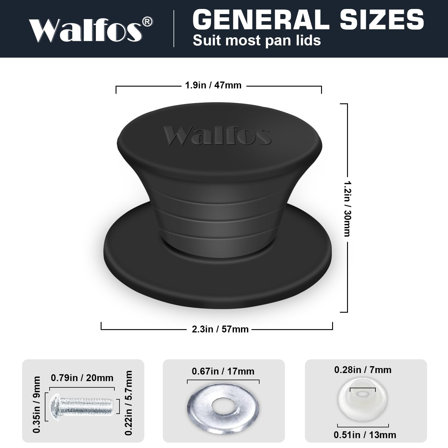 Universal Pot Lid Knob, 2 Packs Heat Resistant Silicone Pan Lids Handles, Non…