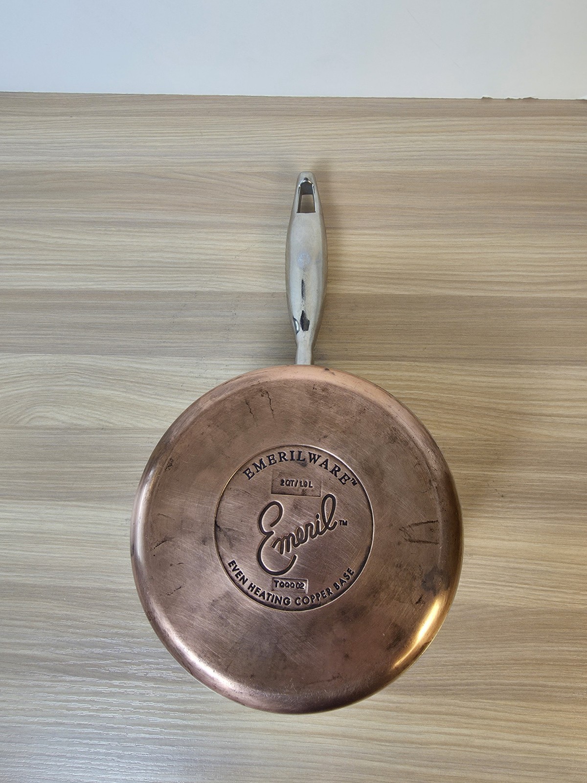 Emeril 2 Qt Sauce Pan Pot Single Pour Spout Stainless Steel Copper Base NO lid
