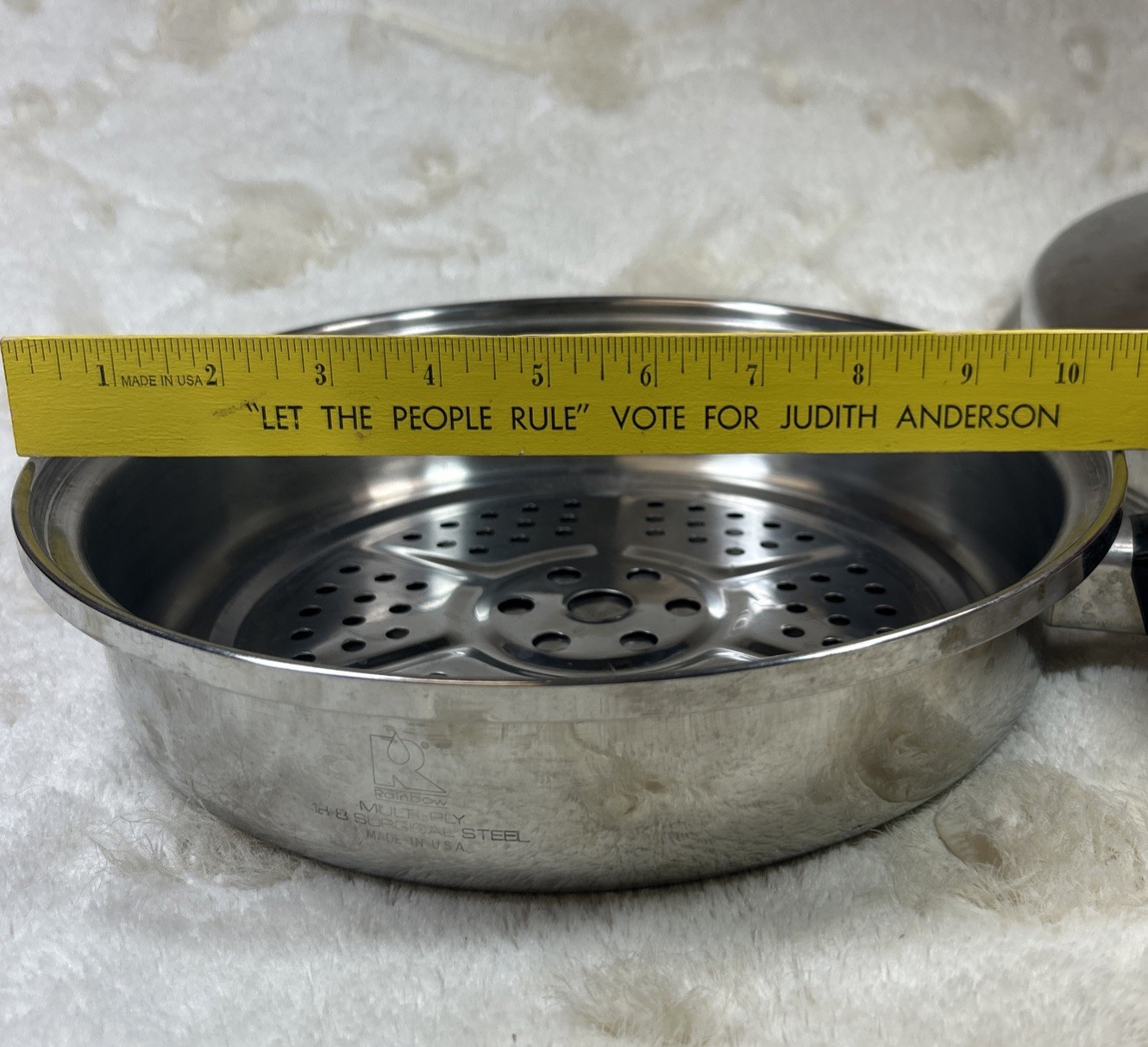 Vintage Rainbow Cookware 18-8 Multi Ply Surgical Steel Skillet W Lid & Insert 11