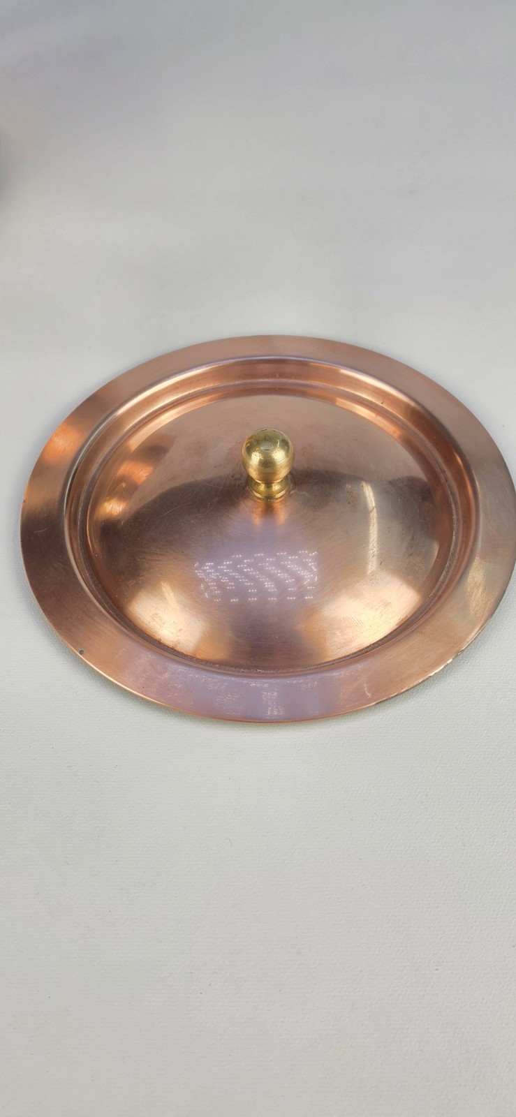 Copper Saucepan w/ Lid, Brass Handle, Double Handle, 3 qt, 7 in Dia