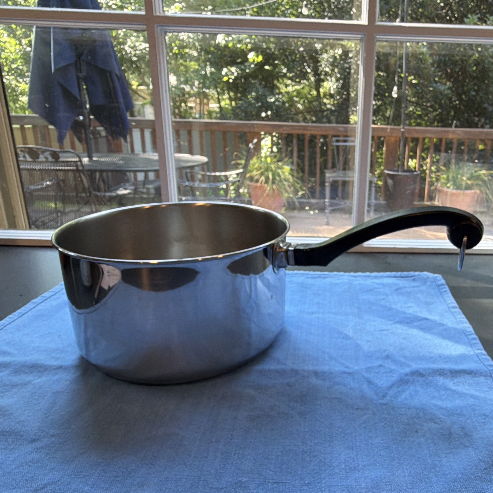 Vintage Farberware Classic 3 Qt Saucepan Stainless Steel, Silver/Black, No lid