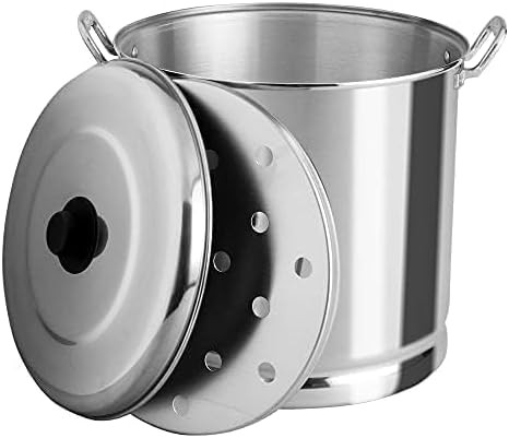 26-Quart Tamale Steamer Pot with Rack & Aluminum Lid (Aluminum) for all stoves,