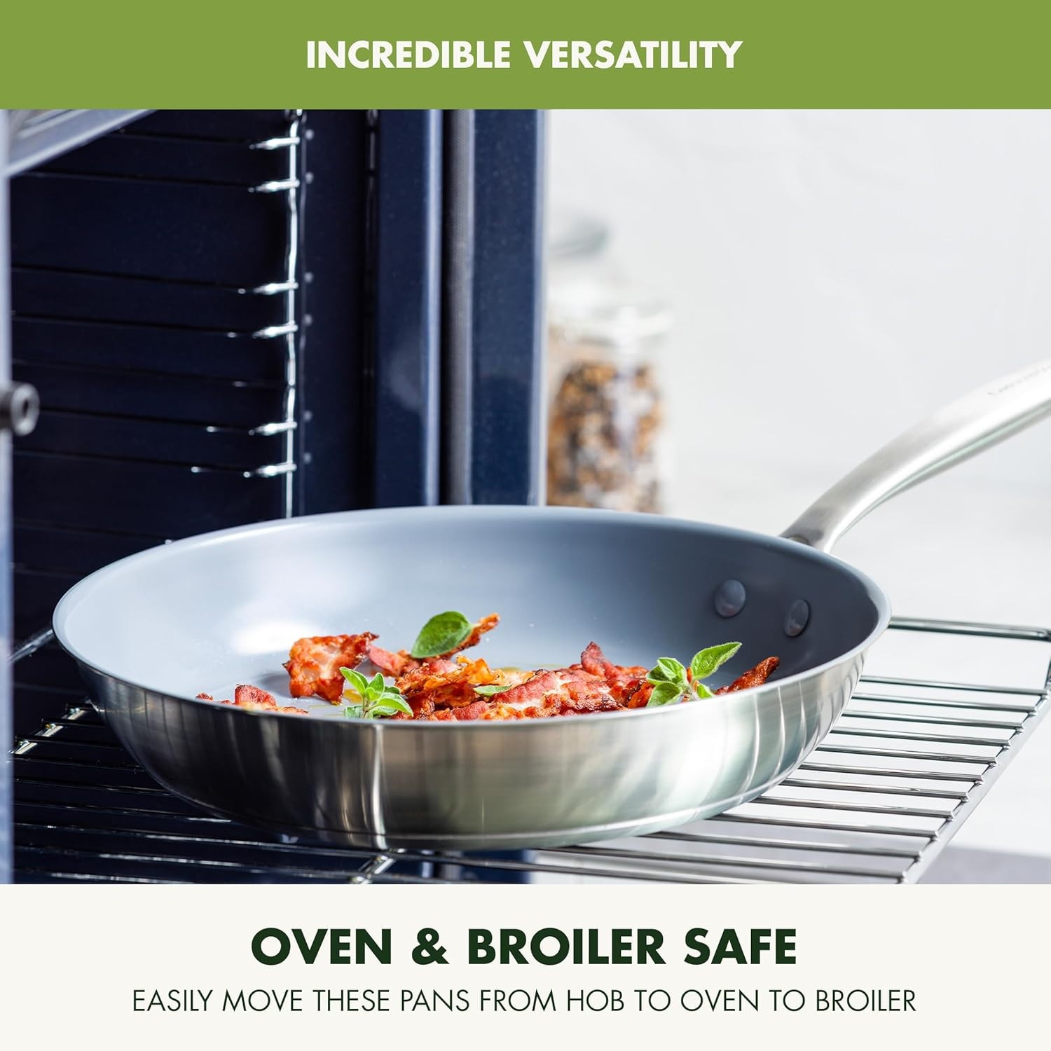 Greenpan Treviso 10 Piece Cookware Set, Non-Toxic Pfas-Free Stainless Steel Cera