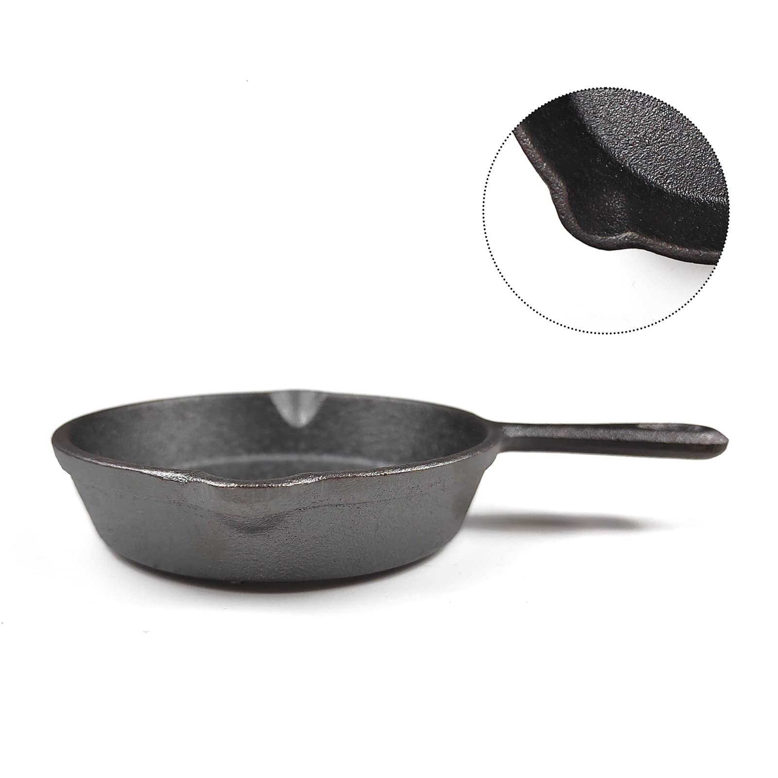 Black PreSeasoned Cast Iron Mini Skillet Set Cookware 3.9 Inch Diameter