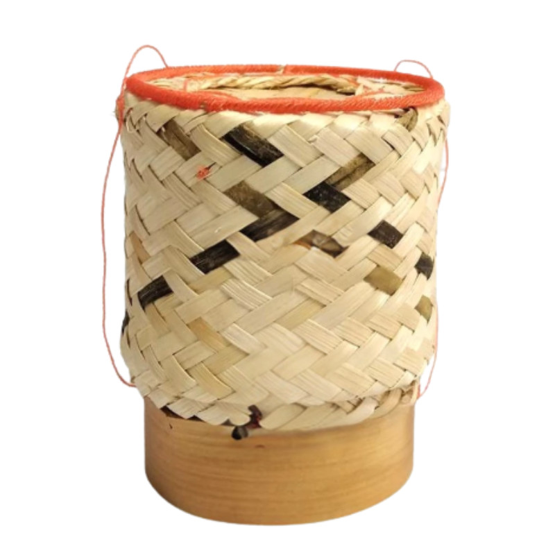 Thai Sticky Rice Steamer Cooking Set 6pcs Bamboo Basket Lid Pot Paddle Serv Tray