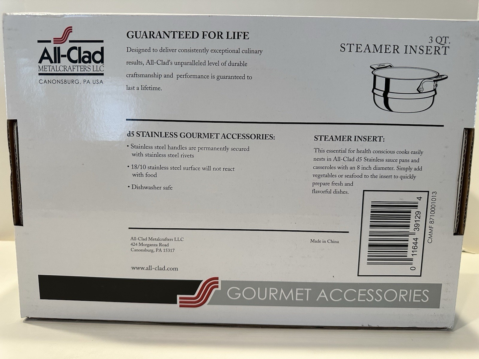 All-Clad Steamer Insert 8″ Diameter For 3Qt & 4 Qt Sauce Pans, Soup Pot