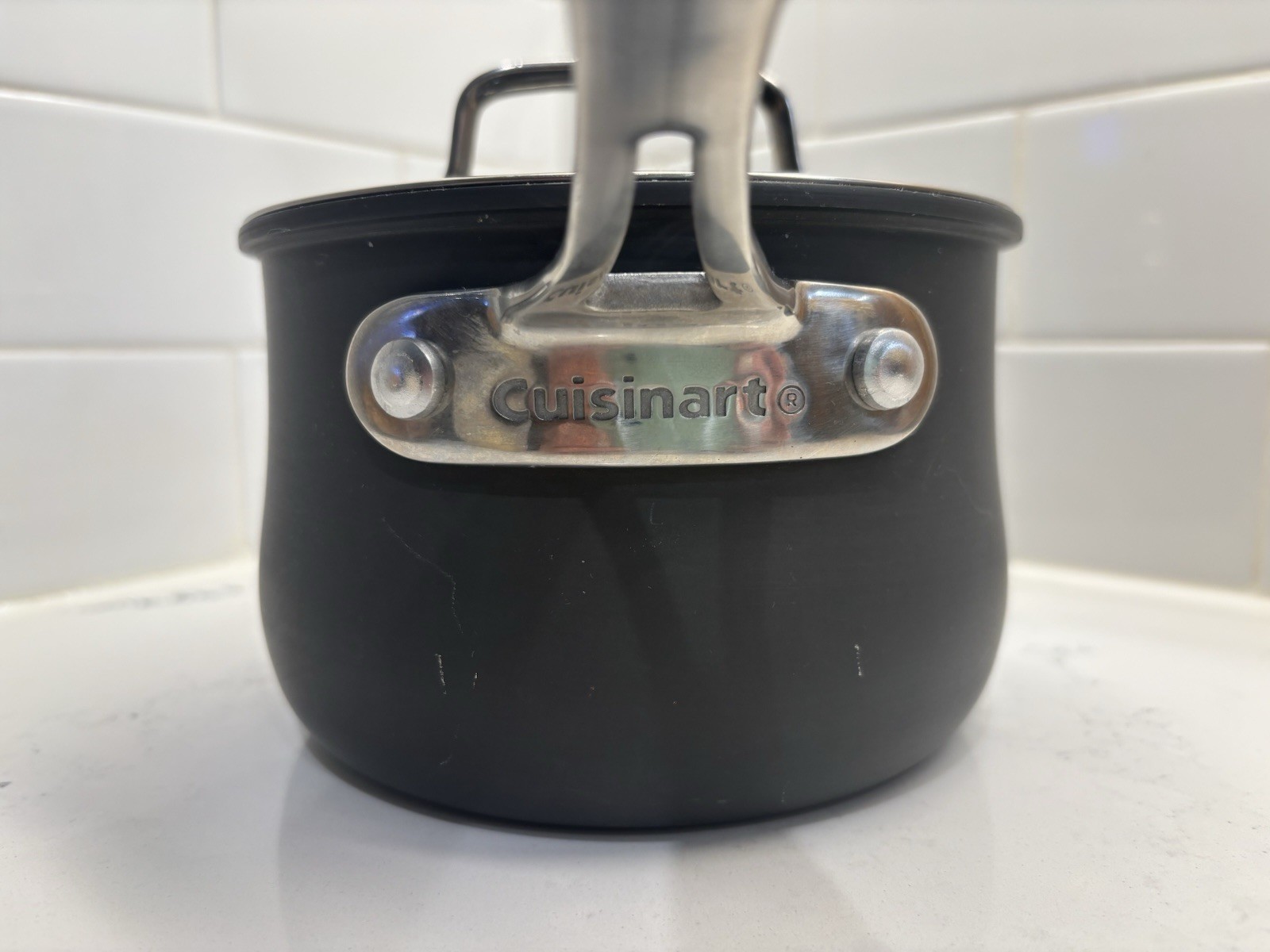 Cuisinart 1.5 Qt Matte Black Stainless Steel Sauce Pan With Glass Lid