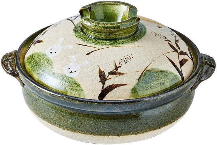 Banko ware Donabe 3-4ppl Full Moon Rabbit Earthenware Hot Pot Japan New