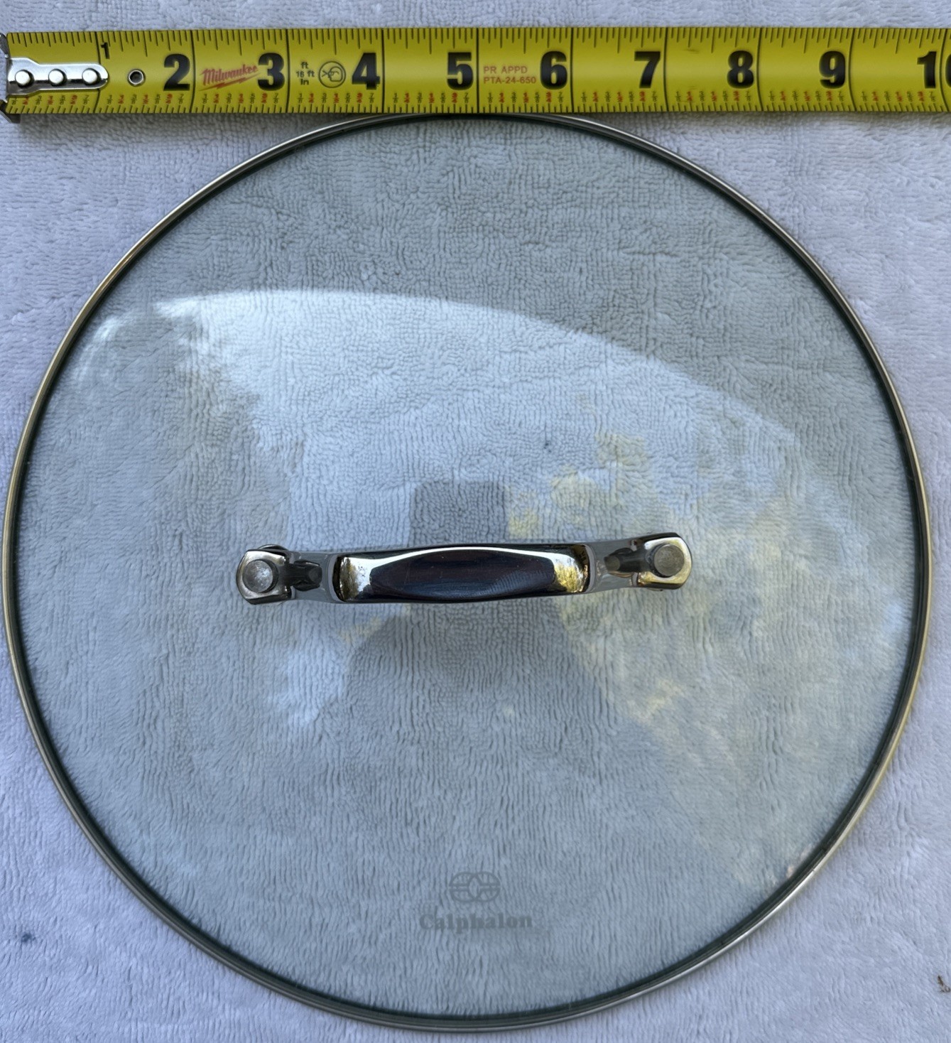 9 3/4 Inch Calphalon Glass And Stainless Steel Lid/Replacement