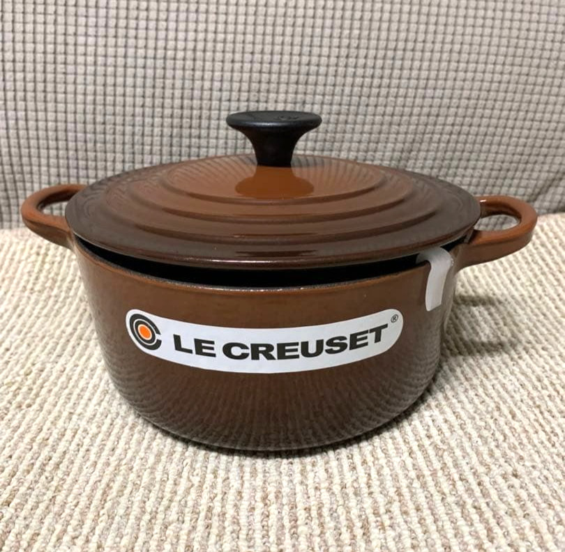 Le Creuset Cocotte Ronde 18cm 7 inch 2qt Chestnut Brown Enamel Cast Iron Used