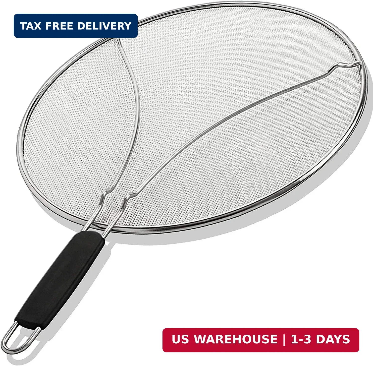 Splatter Screen for Frying Pan – 13 Inch Stainless Steel Grease Splatter Guard –