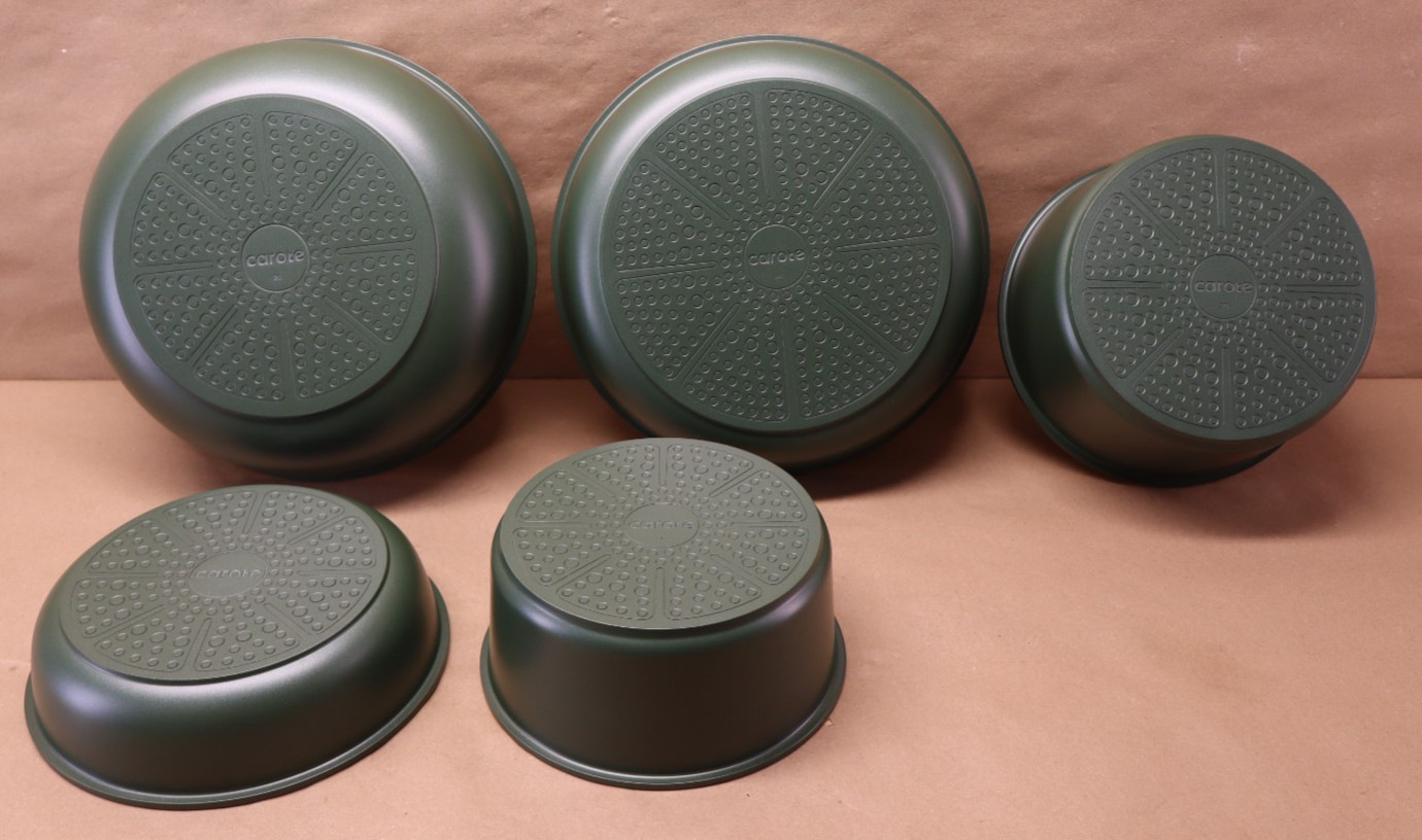 Carote 11pc Nonstick Cookware Set Detachable Handle Induction Oven Safe Green