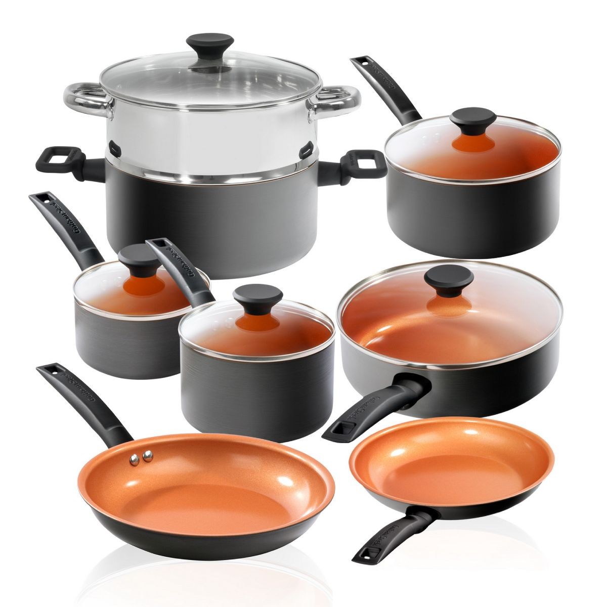 Gotham Steel Pro Premier Hard Anodized Cookware Set 13 Pc Nonstick Pots/Pans Set