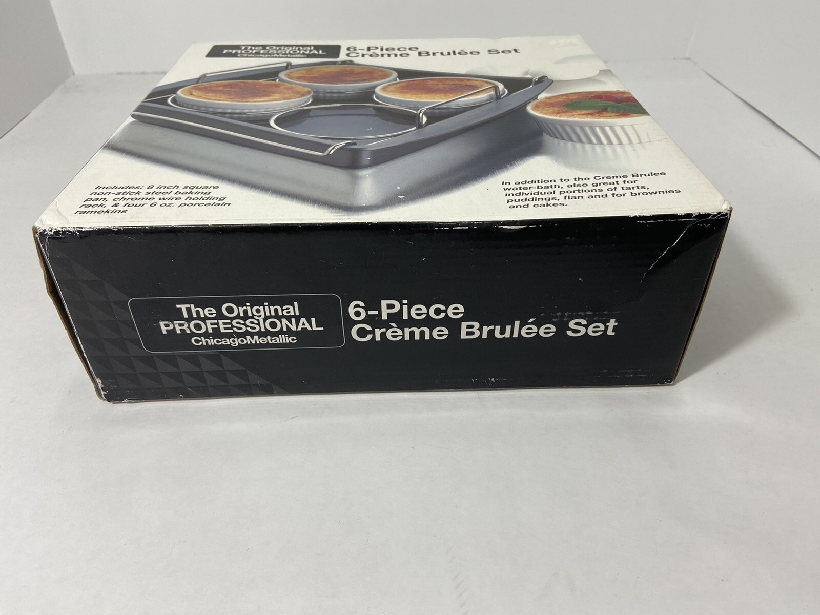 THE ORIGINAL PROFESSIONAL CHICAGO METALLIC 6 PIECE CREME BRULLE SET NEW IN BOX!