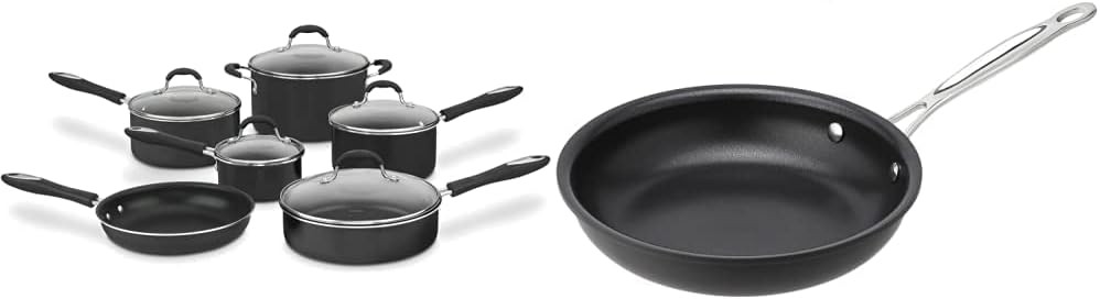 11-Piece Set Advantage Nonstick Cookware, Black & 622-20 Chef’s Classic 8-Inch