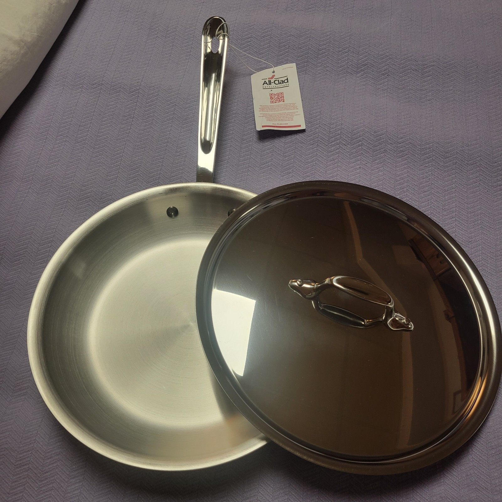 All-Clad D3 3-Ply Bonded Stainless Steel 10 Inch Skillet 41106SC W/ Lid NEW