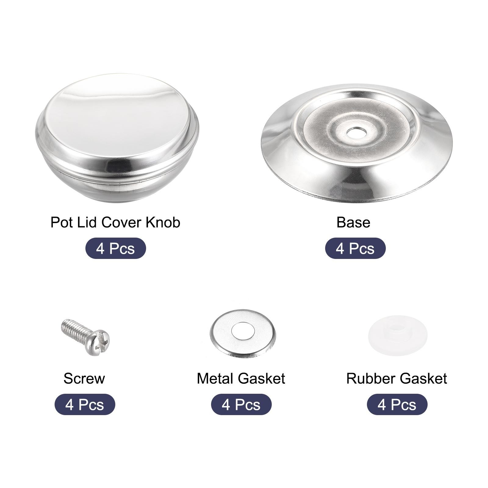 Universal Lid Pot Knob, Stainless Steel 62x56x28mm for Pan Lid, 4pcs