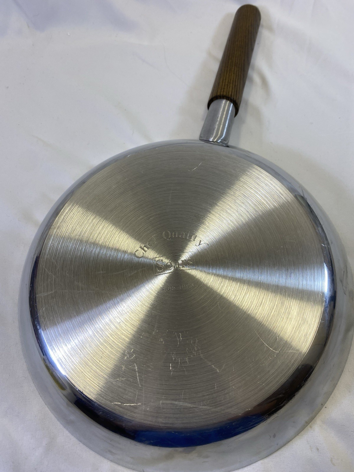 Vintage Sears Chef Quality 10” Non Stick Skillet 605-1003 Wooden Handle No Lid