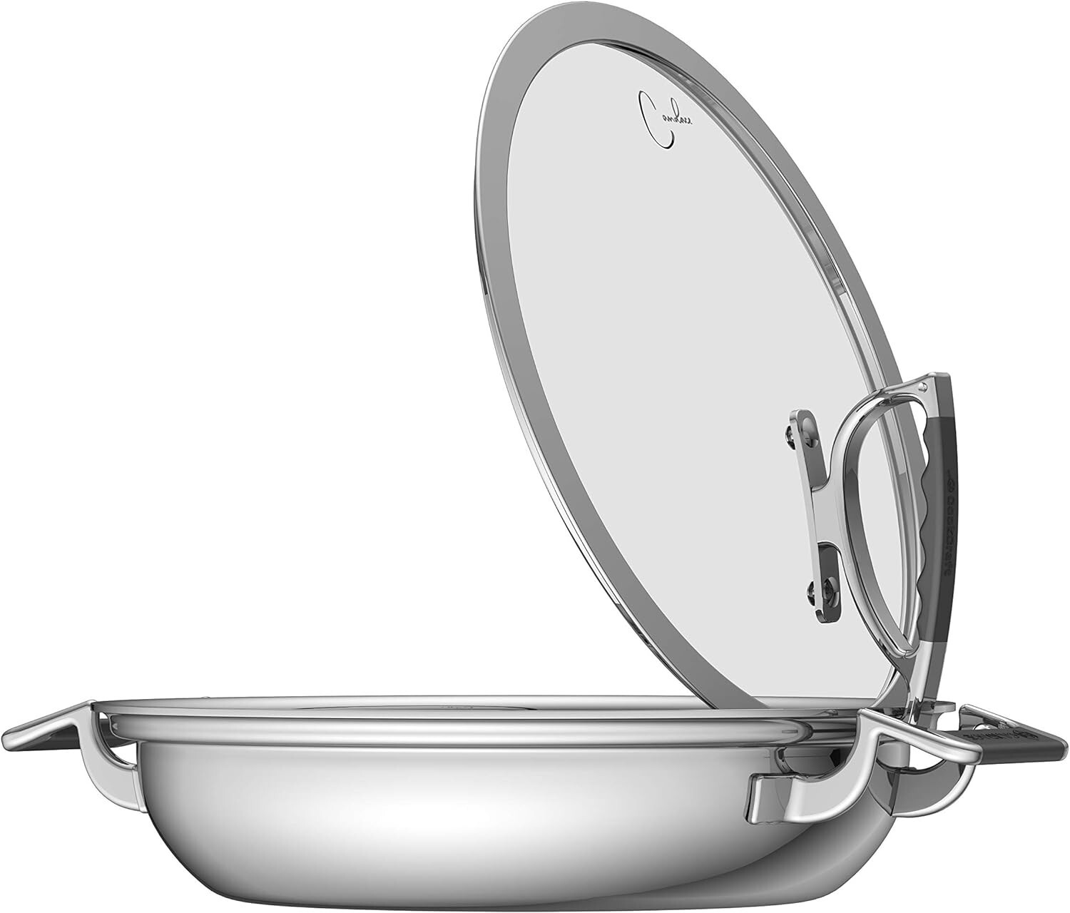 COOKCRAFT by CANDACE 12-INCH DUAL HANDLE CASSEROLE PAN w/ GLASS LATCH LID NIB