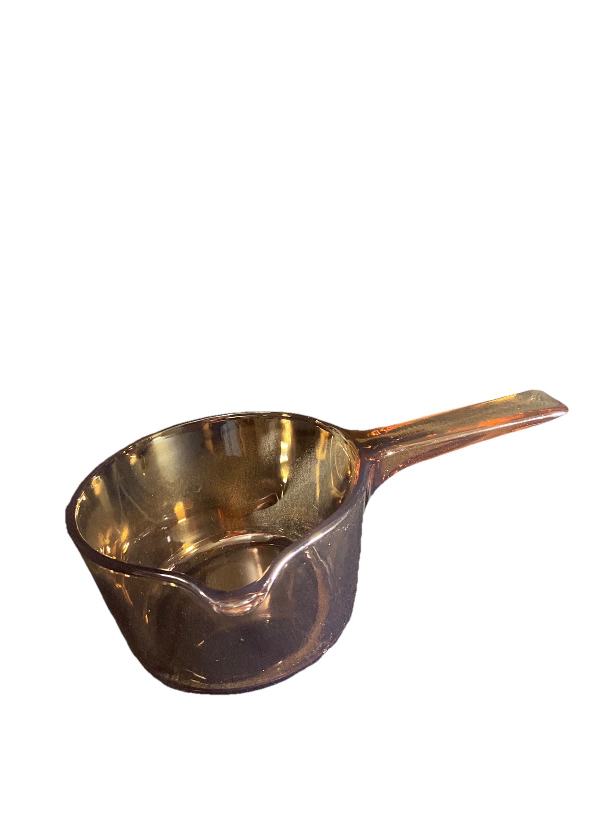 Vintage Corning Vision Amber Glass Saucepan Pour Spout France 0.7L no lid