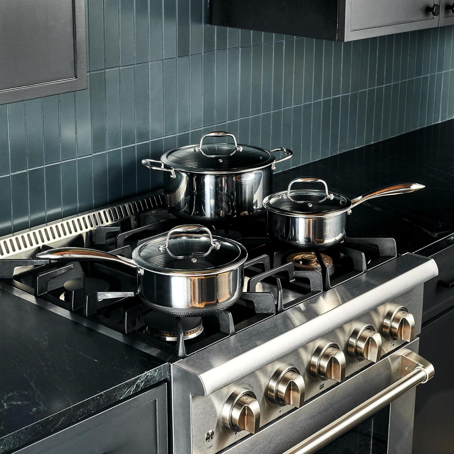 6pc Hybrid Nonstick Pot Set with Lids, 2, 3 & 8 Qt Pots | Stay-Cool Handles, …